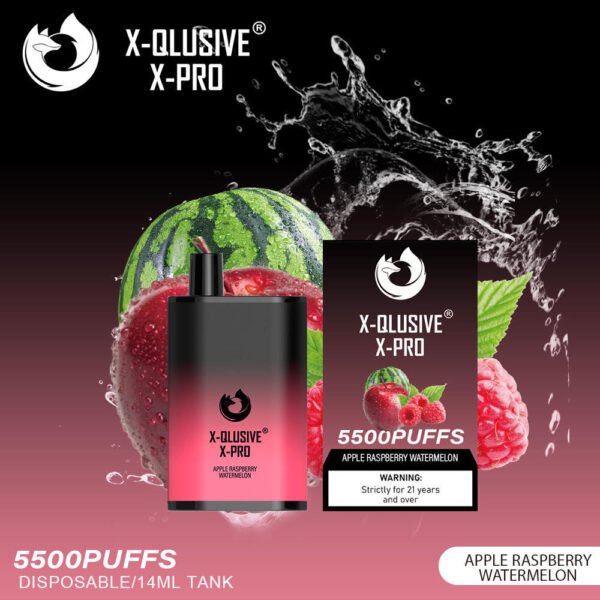 X-QLUSIVE X-PRO APPLE RASPBERRY WATERMELON – 5500 PUFFS